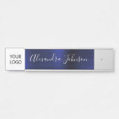 Aangepaste Logo Executive Navy Blue Professional Deurbordje (Voorkant)