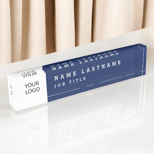 Aangepaste Logo Executive Navy Blue Professional Naambordje