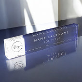 Aangepaste Logo Executive Navy Blue Professional Naambordje