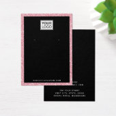 Aangepaste logo faux roze glitter earing display c visitekaartje (Bureau)
