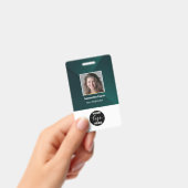 Aangepaste Logo foto balk code naam groen Badge (Handheld)
