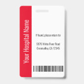 Aangepaste Logo foto balk code rood Badge (Achterkant)