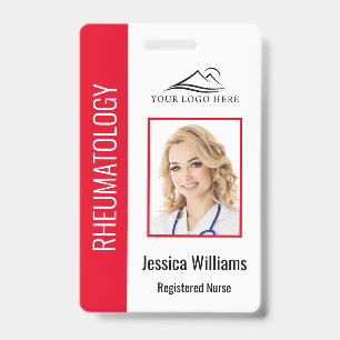 Aangepaste Logo foto balk code rood Badge