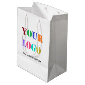 Aangepaste Logo Foto Gift Bag Business Promotion Medium Cadeauzakje (Achterkant Gekanteld)