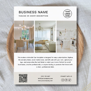 Aangepaste logo foto minimalistische bedrijfsflyer flyer