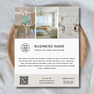 Aangepaste logo foto minimalistische bedrijfsflyer flyer