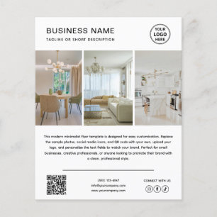 Aangepaste logo foto moderne witte zakelijke flyer