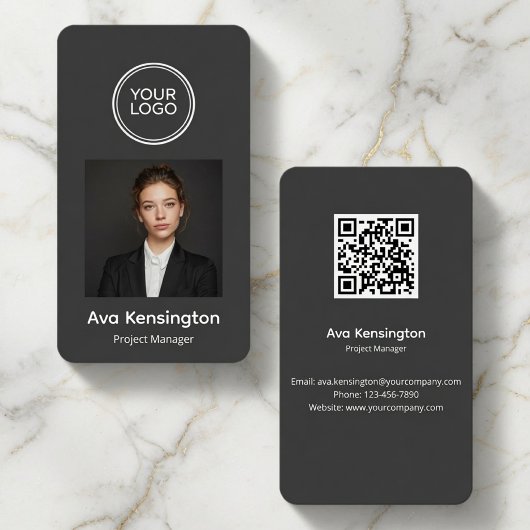 Aangepaste Logo Foto QR Code Modern  Visitekaartje