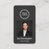 Aangepaste Logo Foto QR Code Modern  Visitekaartje (Voorkant)