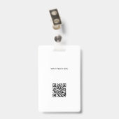 Aangepaste logo foto QR-code turquoise en witte ID Badge (Achterkant met clip)