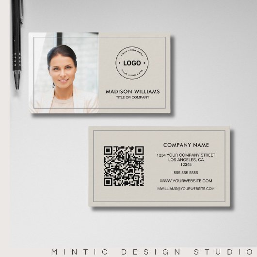 Aangepaste Logo Foto QR Code Visitekaartje