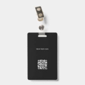 Aangepaste logo foto QR-code zwart-wit ID Badge (Achterkant met clip)