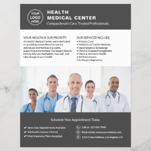 Aangepaste Logo Foto QR Healthcare Clinic Doctor Flyer