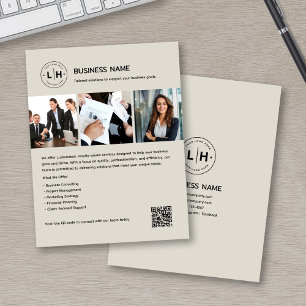 Aangepaste Logo Foto QR Professioneel Bedrijf Flyer