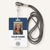 Aangepaste Logo foto-streepjescode voor werknemers Badge (Voorkant met draagriem)
