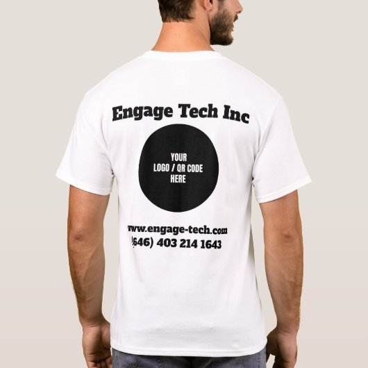 Aangepaste Logo (front- en backdesign) T T-shirt (Achterkant)