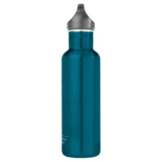 Aangepaste Logo Gedrukt Blauwgroen Blauw 24 Ounce Waterfles (Rechts)