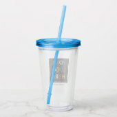 Aangepaste Logo Geen minimum met stro Acryl Tumble Acryl Drinkbeker (Achterkant)