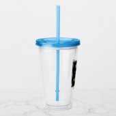 Aangepaste Logo Geen minimum met stro Acryl Tumble Drinkbeker (Rechts)