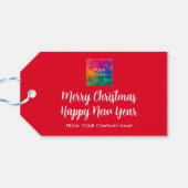 Aangepaste Logo Gelukkig Nieuwjaar Vrolijk Kerstfe Cadeaulabel (Achterkant Horizontaal)