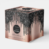 Aangepaste Logo Glitter Black Drives Boutique Roos Bedankdoosjes (Achterkant)