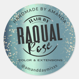 Aangepaste Logo Gold Confetti - groen voor special Ronde Sticker