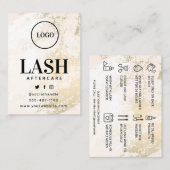 Aangepaste Logo Gold Lashes Aftercare Card Visitekaartje (Voorkant / Achterkant)