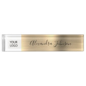 Aangepaste Logo Gold Modern Elegant Professional Naambordje (Voorkant)