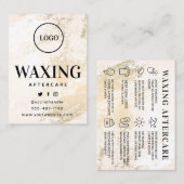 Aangepaste Logo Gold Waxing Aftercare Card Visitekaartje (Voorkant / Achterkant)