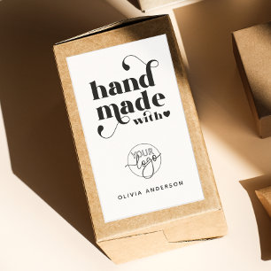 Aangepaste Logo Handgemaakt met liefde Dank u Rechthoekige Sticker