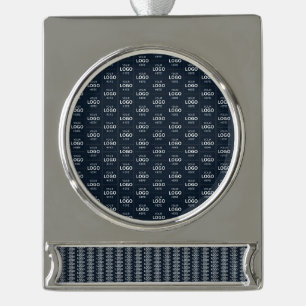 Aangepaste Logo Hier Naam Sjabloon Verzilverd Banner Ornament