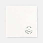 Aangepaste Logo Hotel Naam hoek plaatsen Kleur Servet (Voorkant)