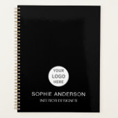 Aangepaste Logo Interieurontwerper Business Black Planner (Voorkant)