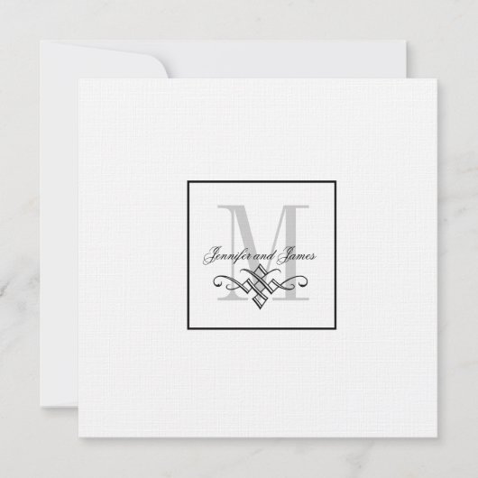 Aangepaste Logo Invitaties Monogram namen Kaart (Voorkant)