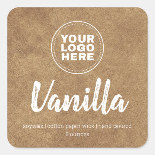 Aangepaste Logo kaartenlabel Kraft Background Stic Vierkante Sticker