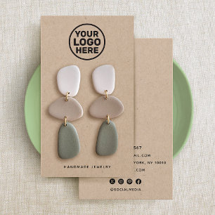Aangepaste Logo Kraft Earring Display Holder toevo Visitekaartje