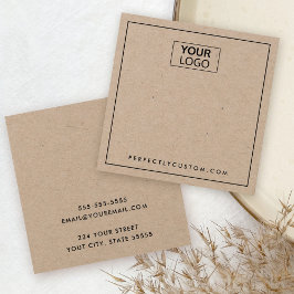 Aangepaste logo Kraft-kaart voor het oormerken van Vierkante Visitekaartjes