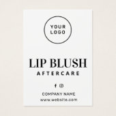 Aangepaste Logo Lip Blush Aftercare Kaart (Voorkant)