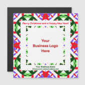 Aangepaste Logo Magnetische Happy Christmas Visite (Voorkant / Achterkant)