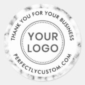 Aangepaste logo marmergrensservice bedankt ronde sticker (Voorkant)