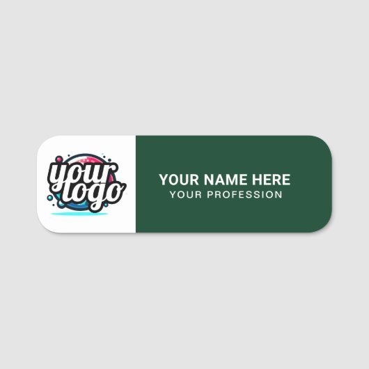 Aangepaste Logo Medewerker magnetische of veilighe Naamplaatje (Voorkant)