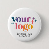 Aangepaste logo merk knopspeld ronde button 5,7 cm (Voorkant)