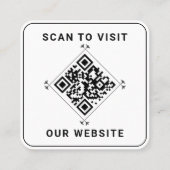 Aangepaste Logo met QR-code | Modern zwart en wit Vierkante Visitekaartje (Achterkant)