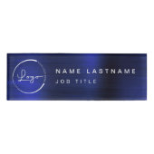 Aangepaste Logo Metallic Navy Blue Magnet Titel Naambadge (Voorkant)