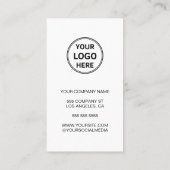 Aangepaste Logo Minimal White Corporate Business Klantenkaartje (Achterkant)