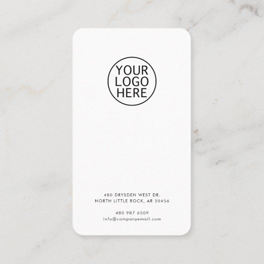 Aangepaste Logo Minimalist Simple Visitekaartje (Achterkant)