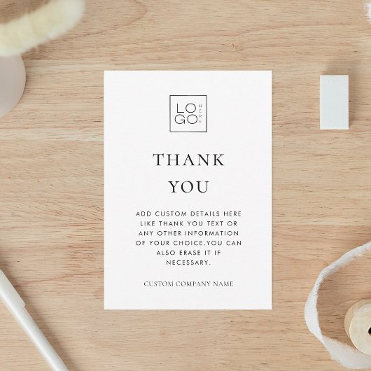 Aangepaste Logo Minimalistische Bedrijfsondernemin Bedankkaart