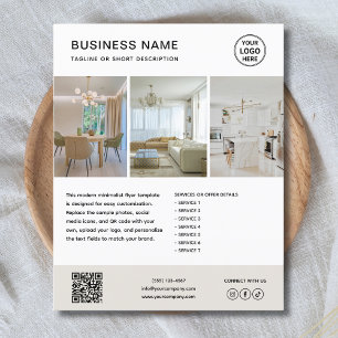 Aangepaste logo minimalistische marketing zakelijk flyer