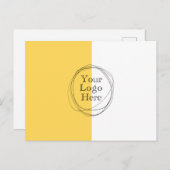 Aangepaste Logo Modern Minimalistisch Mosterd Geel Briefkaart (Voorkant / Achterkant)