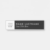 Aangepaste Logo moderne, eenvoudige zwarte titel Deurbordje (Voorkant)